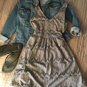 Black and white boho print dress